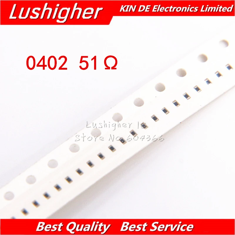 

100 шт. 0402 SMD резистор 1% 51ohm 51 Ohm 51R 51R0