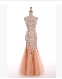 Без бретелек mj6114 вечернее платье для выпускного вечера vestido de festa robe de soiree - Цвет: PINK