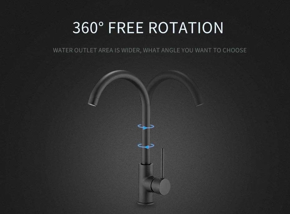 Fapully Brass Kitchen Faucet Black Faucet 360 Degree Swivel Single Handle Vessel Sink Vintage Brass Kitchen Mixer Tap Torneira