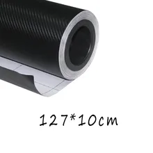 1PC 10*127cm 3D Carbon Fiber PVC Sticker Car Wrap Sheet Roll Film Stickers Decals Motorcycle Car Styling Accessories Automobiles universal diy pvc carbon fiber decorative car sticker black 30 x 127cm