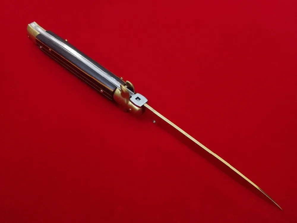 WHYEDC клон AKC складной стилет 1" Золотое лезвие 440C сталь с ...