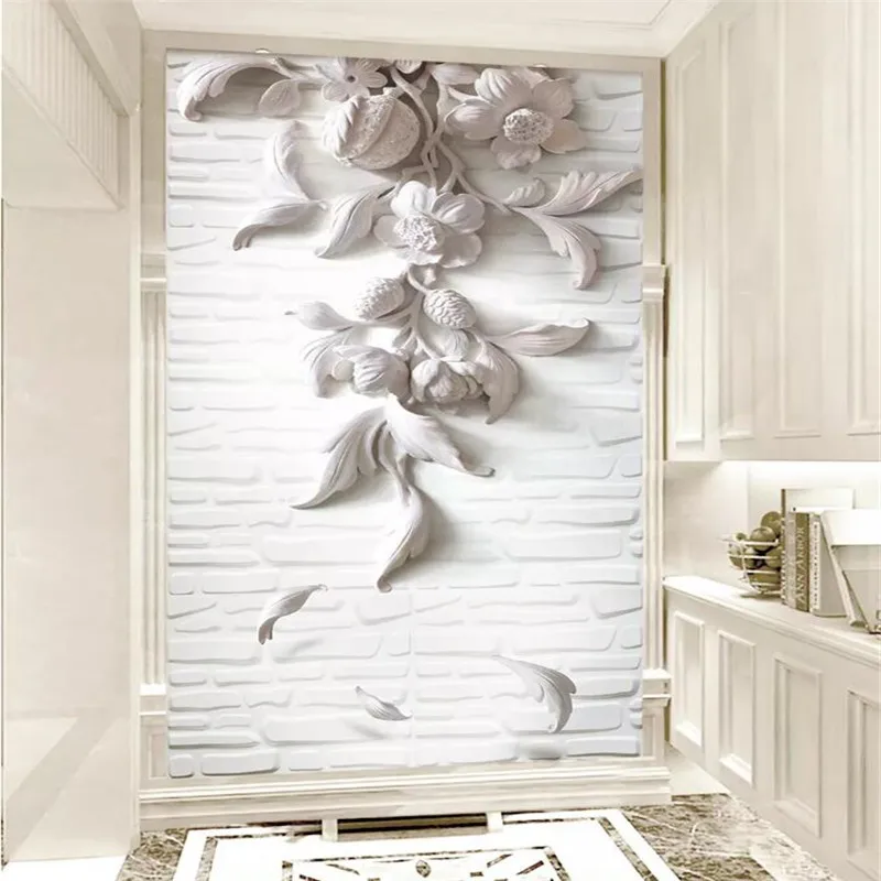 

3d white porch partition wall background professional production mural wholesale wallpaper custom photo wall