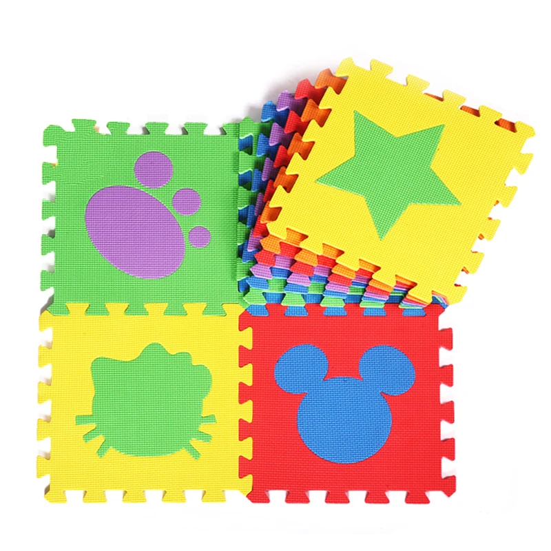 6pcs Cartoon Puzzle Eva Foam Material Play Mat For Baby And Kid Jigsaw