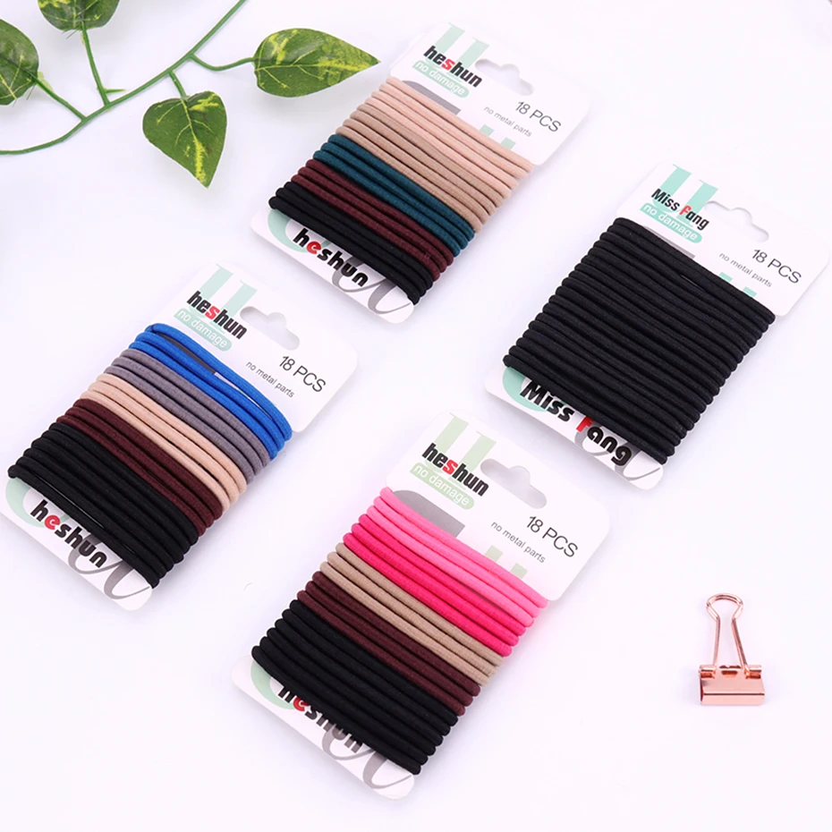 18PCS/Sets Kids Color Hair Tie Set Women Fashion Hair Bands Hair Accessories Trendy Hairband Women Elastic Sets Braid Elastic wide headbands for short hair