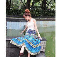 30 шт./партия Federal Express быстро модные женские летние весенние новые модные пляжные богемные Цветочные женские длинные юбки Цветочная юбка