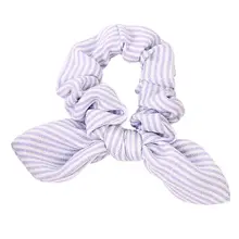 Корейский сладкий девушка минималистичный полосатый Хвостик Держатель милые кроличьи уши бант студенческий ретро большой Intestine волосы веревка резинки