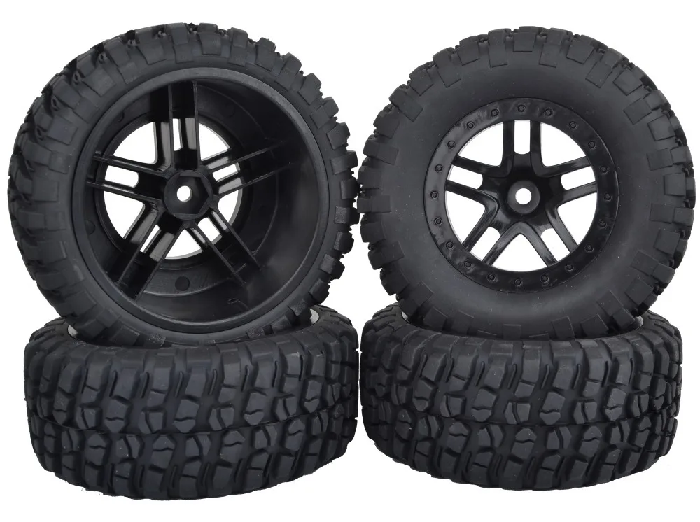 4Pcs 109mm Traxxas RC 110 Off Road Rally Short Course Truck Black