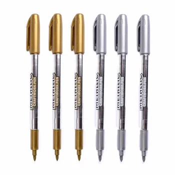 baoke gold silver metallic marker pen for glass wood fabric