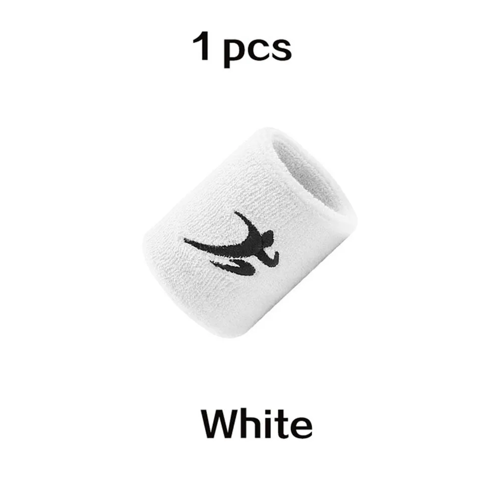 Хлопковые эластичные браслеты на запястье для тренажерного зала и фитнеса, поддержка силовой тяжелой атлетики, нарукавники для баскетбола, тенниса, бадминтонный напульсник - Цвет: 1 PCS White