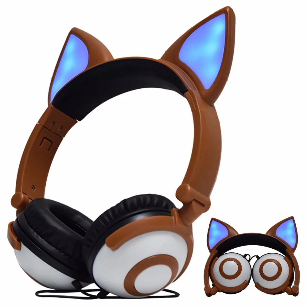 E0071 fox ear headphone brown