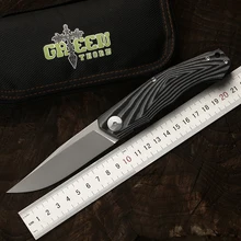 Зеленый Торн перо поворотный складной нож D2 лезвие подшипника G10 3D Ручка Кемпинг Открытый Фруктовый нож практичный Складной Нож EDC