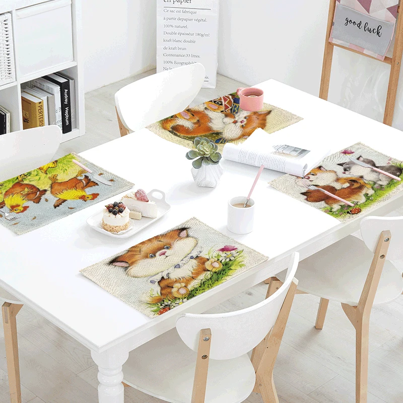 

Cartoon Dogs Table Napkins Different Pretty Butterfly Dinner Table Napkins Tea Coffee Towel Restaurant Plates Decoration 42*32cm