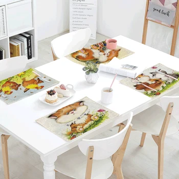 

Cartoon Dogs Table Napkins Different Pretty Butterfly Dinner Table Napkins Tea Coffee Towel Restaurant Plates Decoration 42*32cm