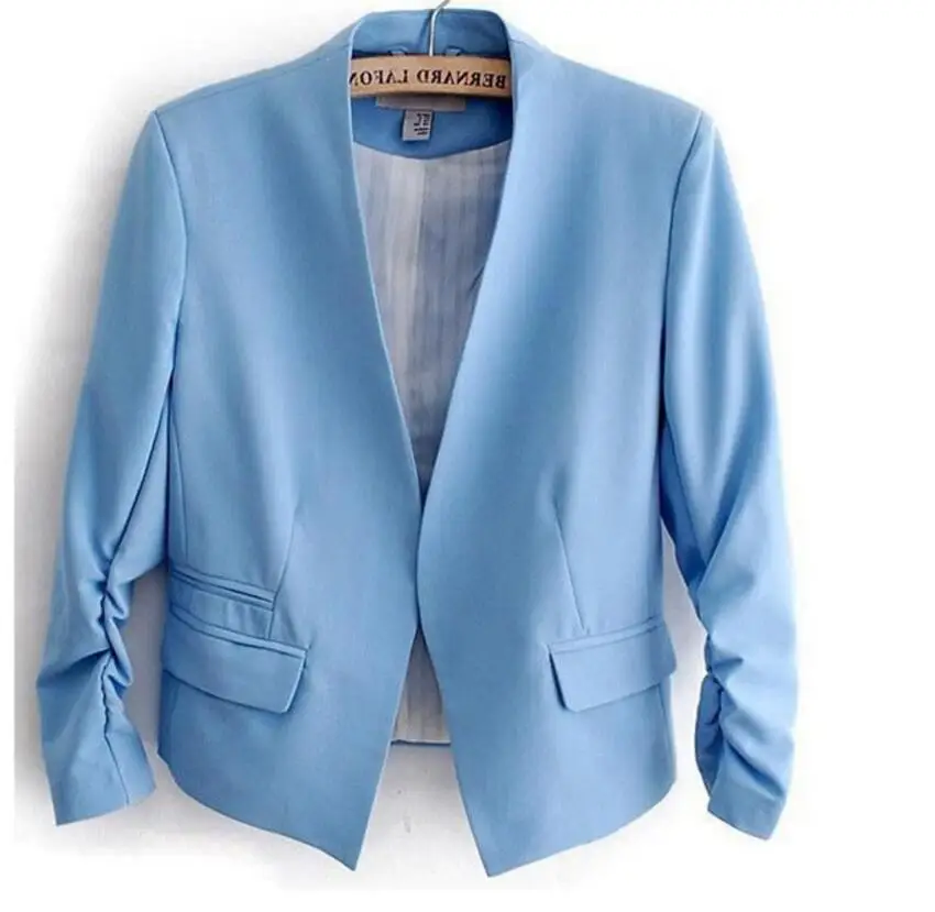 

2018 Fashion Basic Jacket Blazer Women Suit Cardigan Puff Sleeve Ladies Autumn Plus Size Brand Coats Casual blazer female