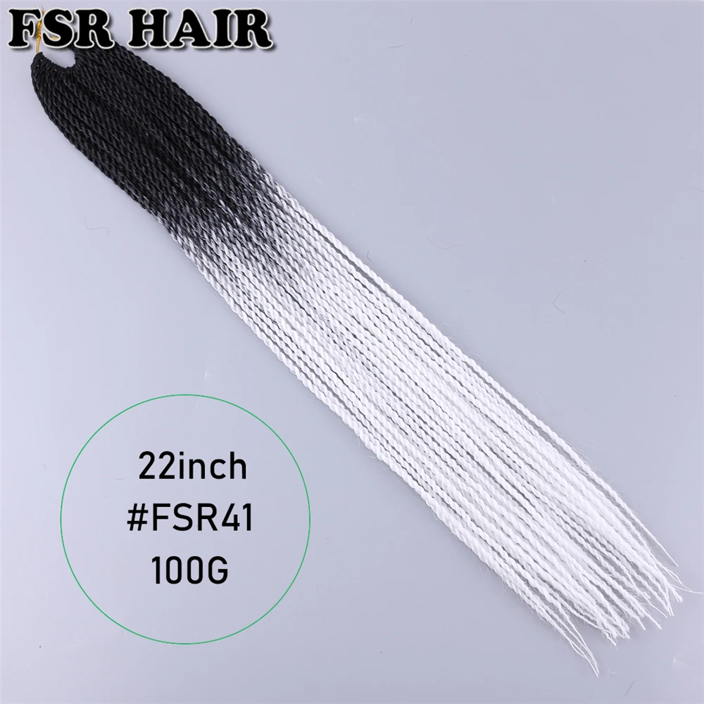 FSR Ombre синтетические плетеные волосы 22 дюйма 100 г Сенегальские крученые волосы на крючках косички 30 корней/упаковка 39 цветов
