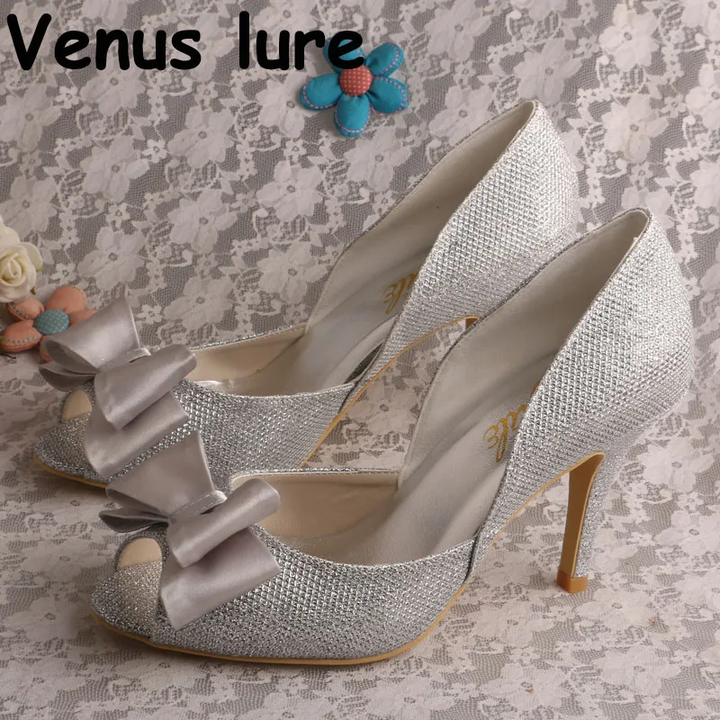 Buy Epacket Dropship 4311002 Silver Glitter Shoes