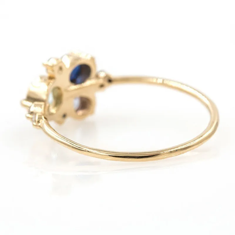 Синий Кристалл Русалка кольца с дизайном «пузырьки» для женщин девочек подарок на день рождения массивные кольца ювелирные изделия Anillos Mujer Размер от 6 до 10 R5