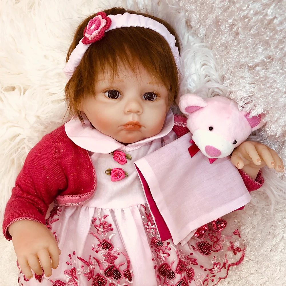 Кукла Reborn для девочек 50 см Реалистичная силиконовая кукла reborn bebe alive виниловая