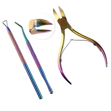 Отодвигатель кутикулы из нержавеющей стали кусачки Радуга клипер ножницы мертвой кожи средство для снятия маникюра ногтей набор инструментов