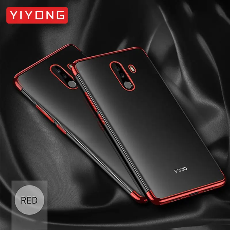 PocoPhone F1 чехол Clear YIYONG Роскошный тонкий чехол из ТПУ на заднюю панель Xiaomi PocoPhone F1 силиконовый мягкий чехол для Xiomi Redmi Poco F1 чехол - Цвет: Red