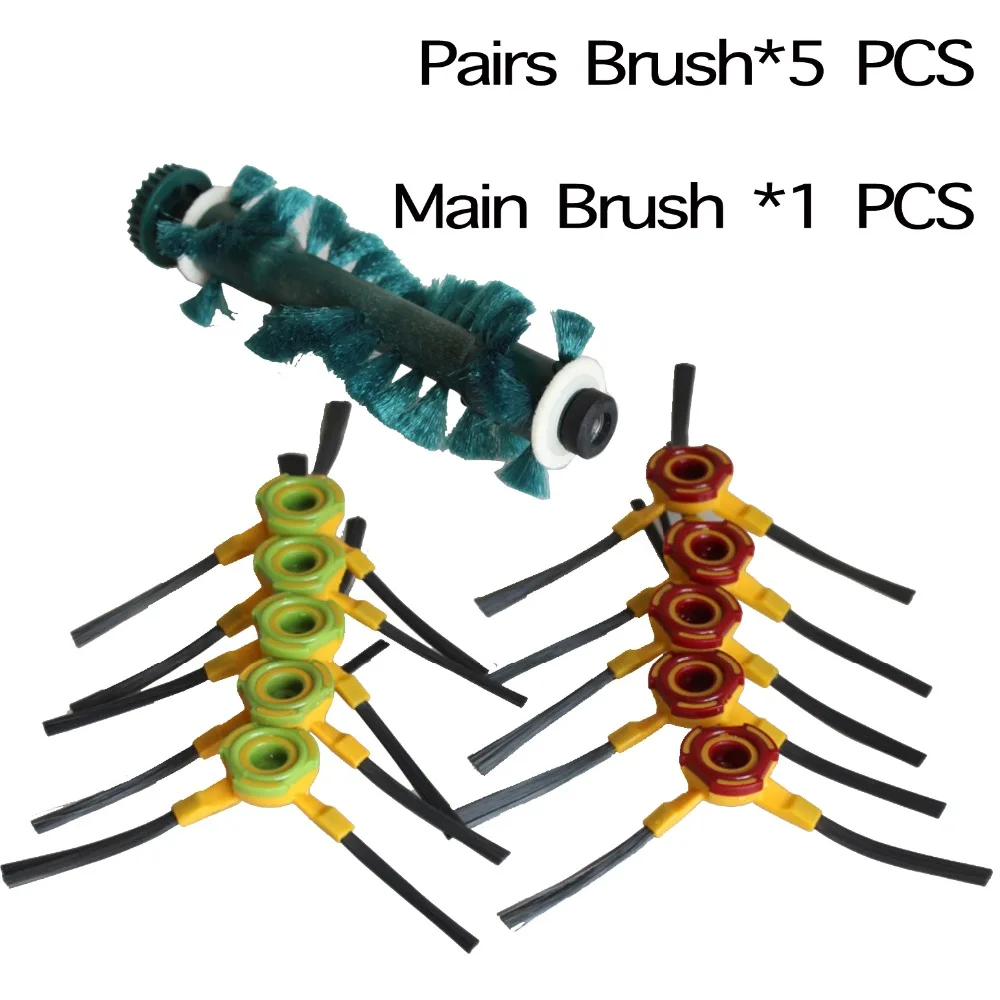 

5pairs /LOT Replacement side brush and 1 Agitator Brush for Ecovacs Deebot Deepoo D73 D76 side brush