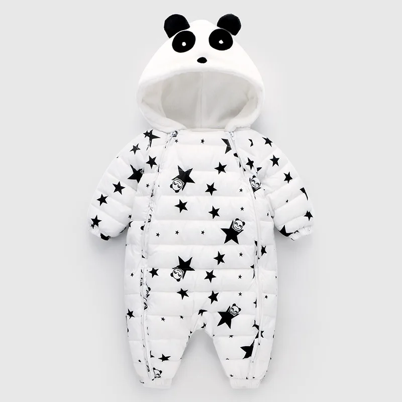 Autumn Winter Panda Baby Rompers Overalls Bodysuit Clothes Jumpsuit Newborn Girl Boy Duck Down Snowsuit Kids infant Snow Wear (4)