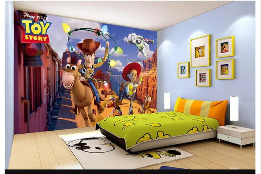 Custom 3d photo wallpaper 3d wall murals wallpaper Creative toy story 3d TV setting wall mural ...