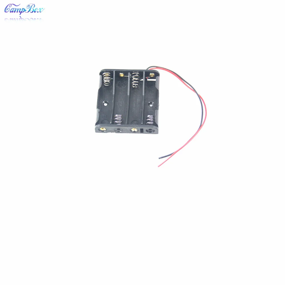 10Pcs 4xAAA Battery Case Holder Socket Wire Junction Boxes With 15cm Wires