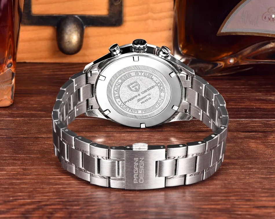 мужские часы Pagani Дизайн Элитный бренд хронограф Бизнес Часы Для мужчин Водонепроницаемый 30 м японский двигаться Для мужчин t кварцевые