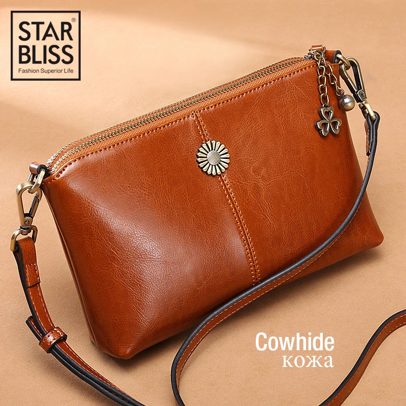 

Leather cowhide handbag shoulder bag mini bag rivet decor chain Messenger bag mobile phone bag ID card package party wedding bag