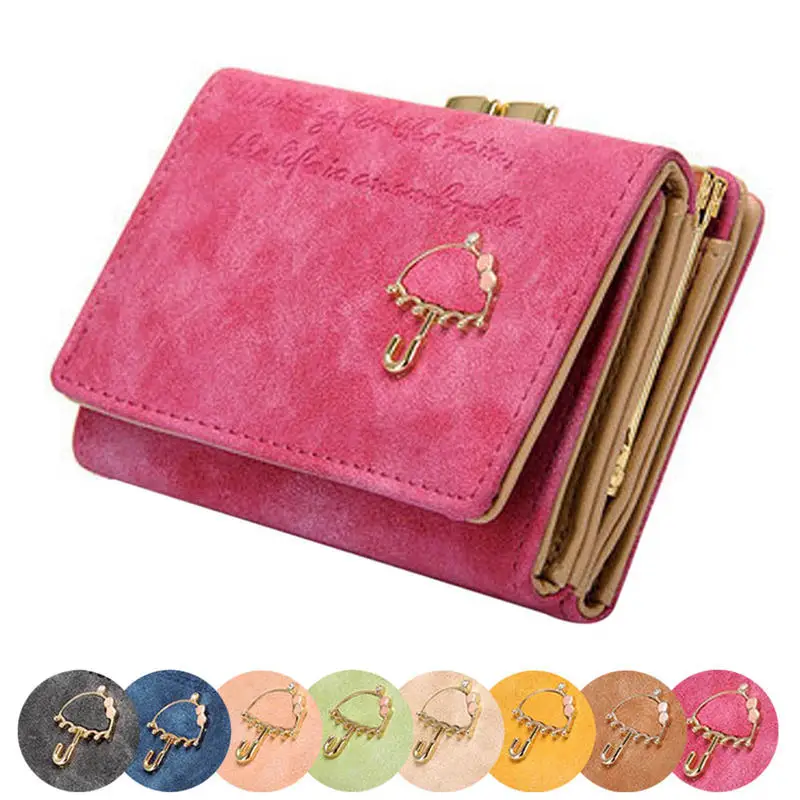 

Women Leather Wallet Button Clutch Purse Girl Short Handbag women's wallet clutch portfel cuzdan billetera carteira 40MA14