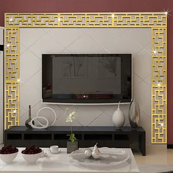 

3D Creative Classical Baseboard Waistline Acrylic Wall Sticker Ceiling TV Background Wall Ceiling Fashion Green Decoration
