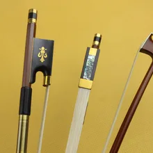 4/4 превосходное Цезальпиния Скрипка лук черное дерево лягушка белый конский волос