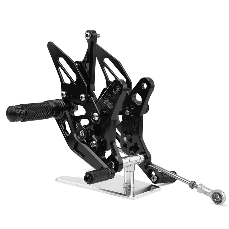 CNC Алюминиевый Регулируемый мотоцикл Rearset задний Набор Подножки педаль Подножка для Suzuki SV650 SV650S SV650X - Цвет: Black