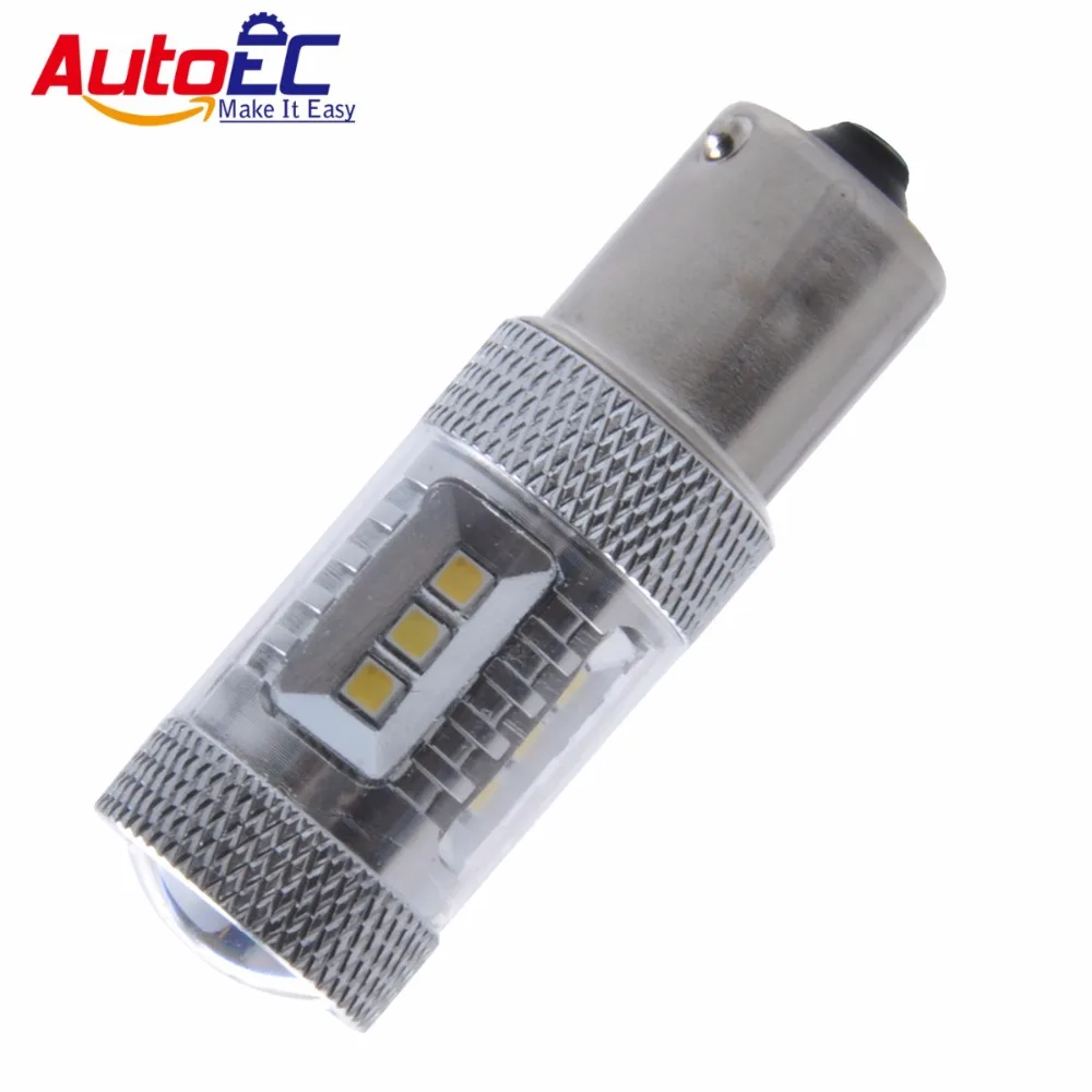 

AutoEC 50x 1156 BA15S 2323 LED 15SMD 7.5w With Lens Car Auto Brake Turn Signal Daytime Running Light #LF58