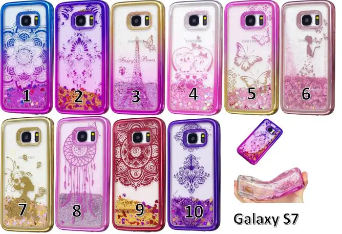 Quicksand For Samsung S7 Core Cover Glitter Sand Dynamic Liquid Silicone Phone Case Shell Soft TPU |
