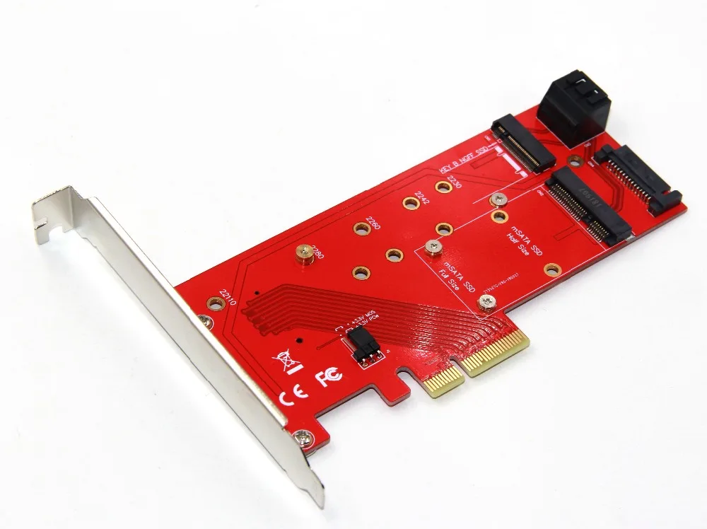 3 интерфейса M.2 NVMe SSD NGFF к PCIE X16 адаптер M Key 2x B Плата расширения ключа поддержка PCI