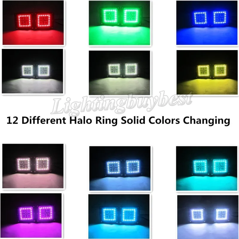 4x24 Вт Светодиодная панель рабочего света 3 &quotPod Cubes с rgb кольцом 12 однотонных