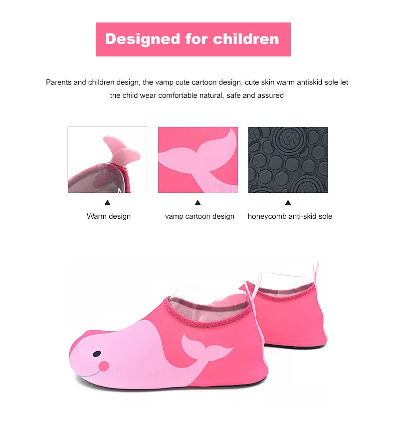 1 (4)Kids Quick Drying Wading Shoes Swim Water Footwear Barefoot LightWeight Aqua Socks For Kids' Sneakers Children Slippers