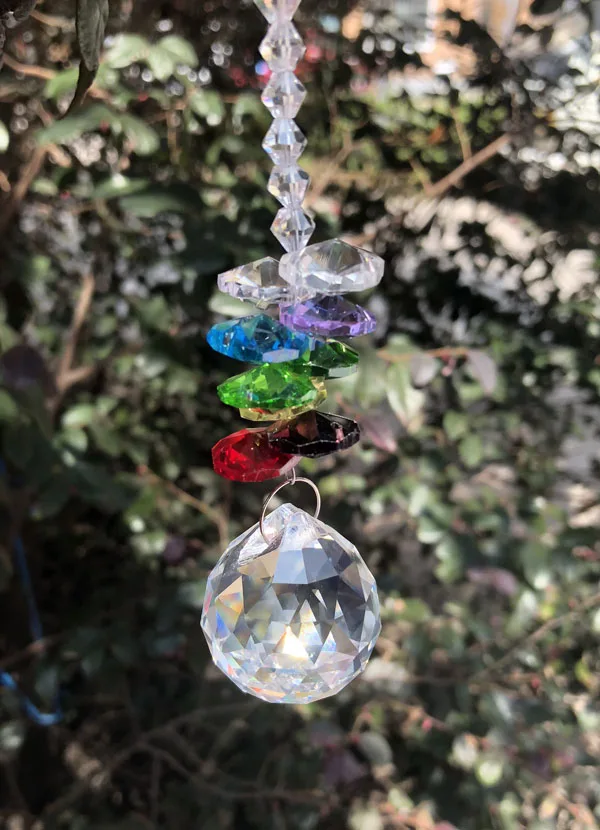 1 Crystal Ball Rainbow Hanging Lighting Prisms Wedding Deco Pendant | Дом и сад
