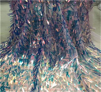 

2019 gorgeous French lace fabric High Quality African Lace Fabrics with all over Sequins Tulle Lace Fabric For Nigerian Wedding