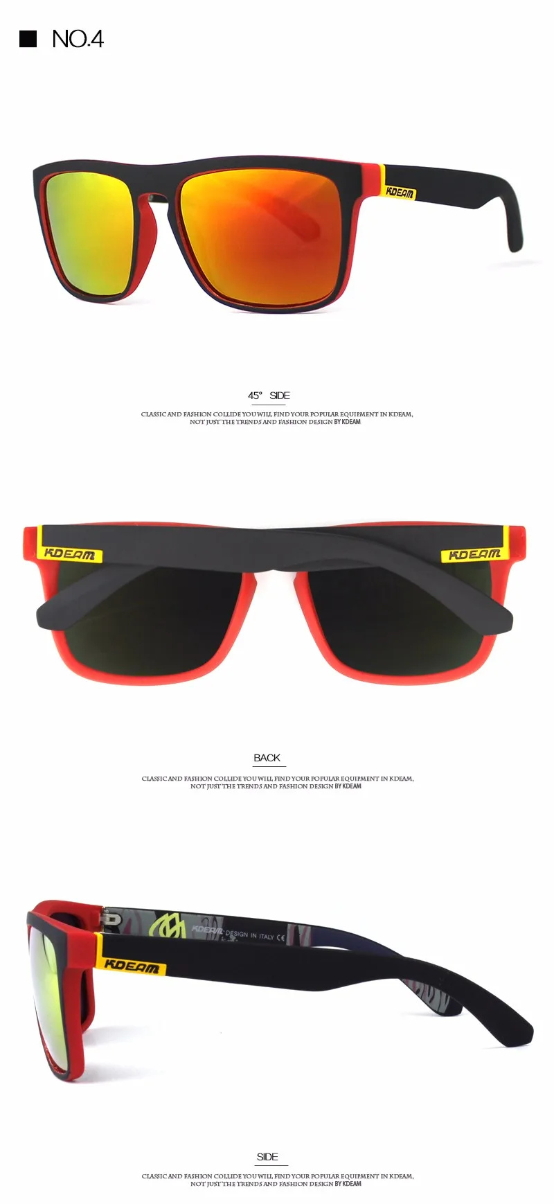 KDEAM поляризованных солнцезащитных очков Для мужчин/Для женщин Брендовая Дизайнерская обувь спортивные солнцезащитные очки 6 цветов UV400 вождения Рыбалка gafas-де-сол