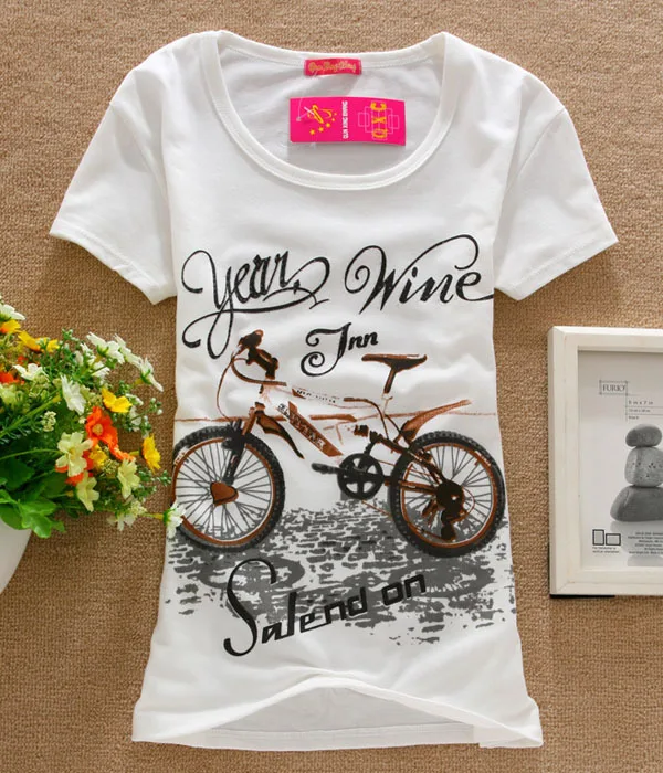 5 шт./партия,, летняя футболка, Высококачественная Женская хлопковая футболка с короткими рукавами и принтом, топы, футболки, 11 моделей на выбор - Цвет: T15