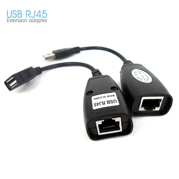 

High Quality USB 2.0 Extension Extender Adapter Up To 150ft Using CAT5/CAT5E/6 RJ45 Lan Network Ethernet Repeater Cable