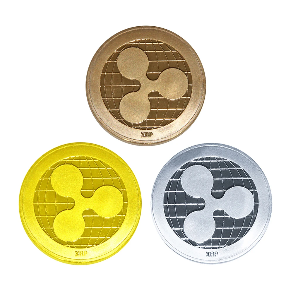 Cryptocurrency Ripple Coin bitcoin Commemorative Round XRP Ripple Crypto Currency Plated Coin Collectible Art Collection Mar20