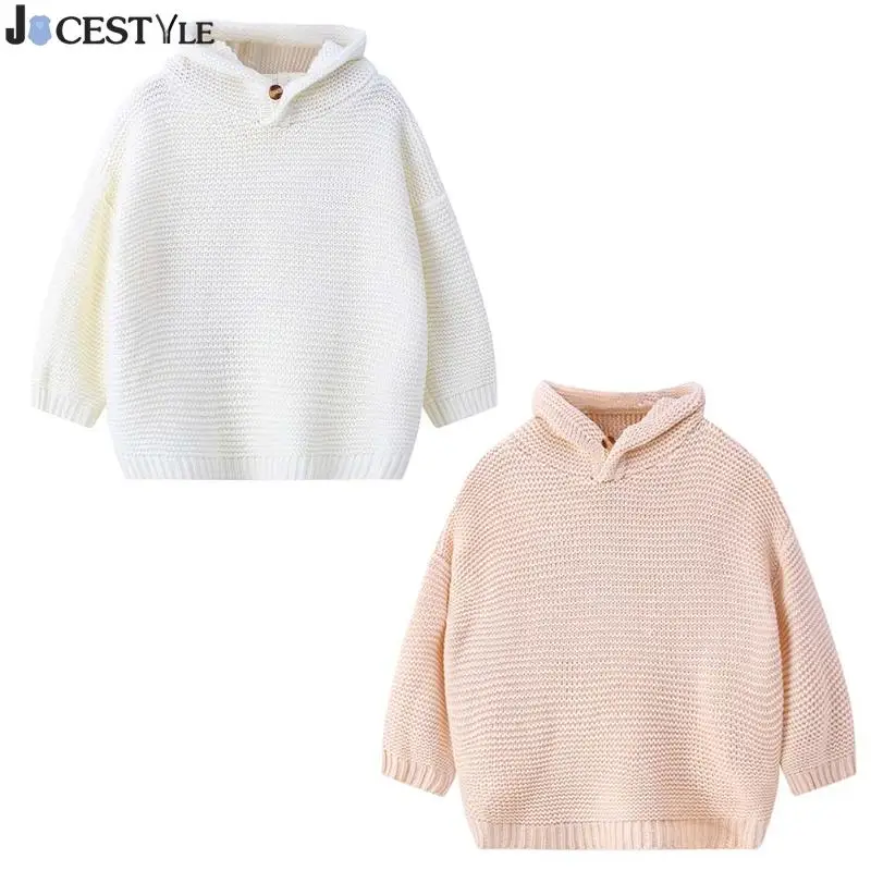 

Christmas Sweater Kids Winter Korean Kids Girls Rabbit Ears Hooded Long Sleeve Knitted Sweater Children Clothing