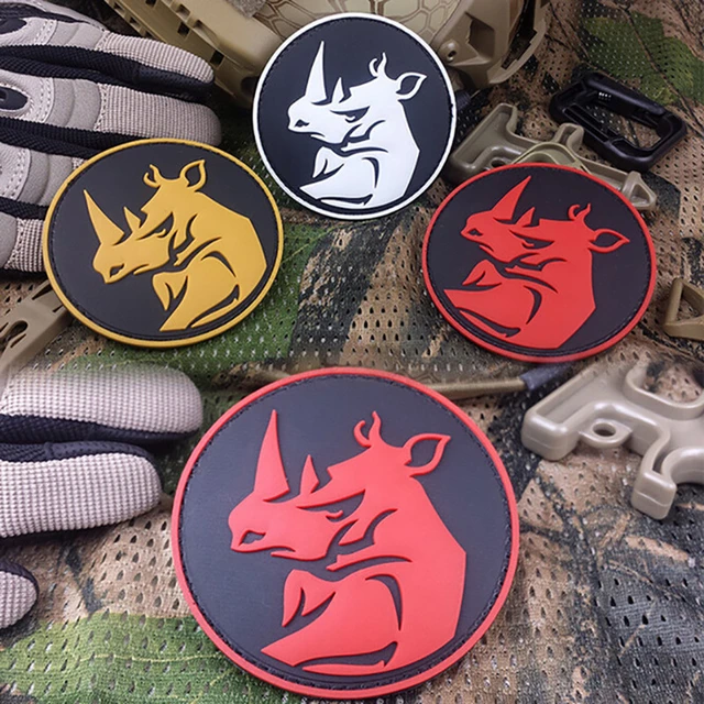 Rhino Rescue Medic Rubber 3d Pvc Patch Medical Paramedic Tactical Morale  Badge Patches Hook Fasteners Backing