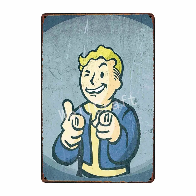 [WellCraft] Fallout 4 хранилище мальчик игра NUKE COLA оловянные знаки настенная доска плакат Декор для Интернет-кафе комнаты железная живопись FG-234 - Цвет: WA 3027