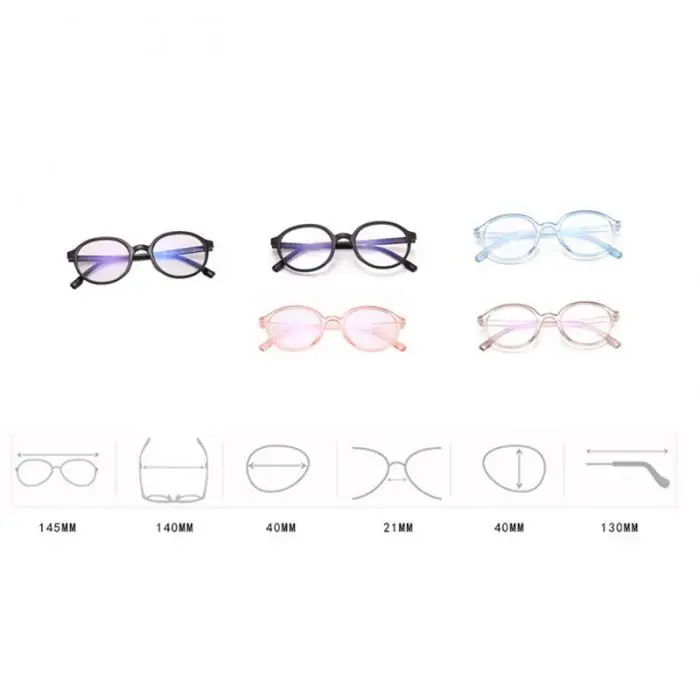 Anti Blue-Ray Mirror PC Frame Glasses Flat Round Glasses for Students Office Use TT@88