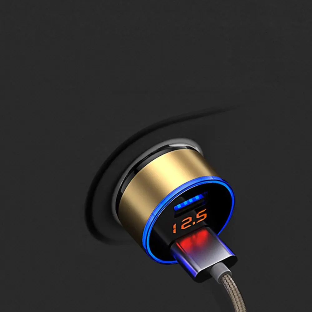 Vehemo ЖК-дисплей двойной usb-авто зарядное устройство Автомобильное быстрое зарядное устройство телефон Универсальный коврик напряжения автомобильное зарядное устройство адаптивный gps-навигатор